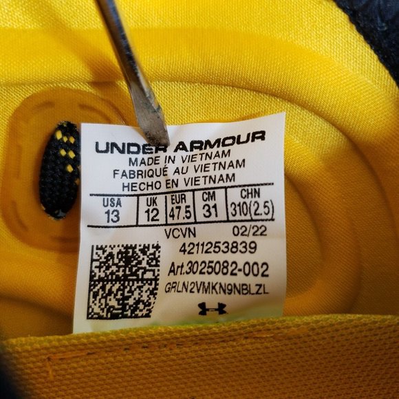 Under Armour Spotlight Lux MC 2.0 Football Cleats Size 13 Black Gold 3025082-002 - Picture 13 of 13